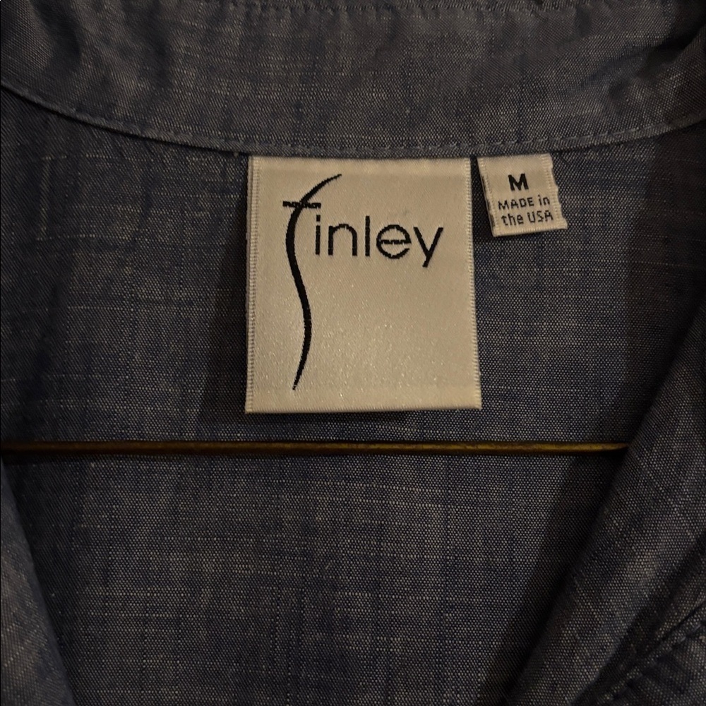 Finley Sleeveless Blue Chambray Button-Up Dress - Picture 2 of 4